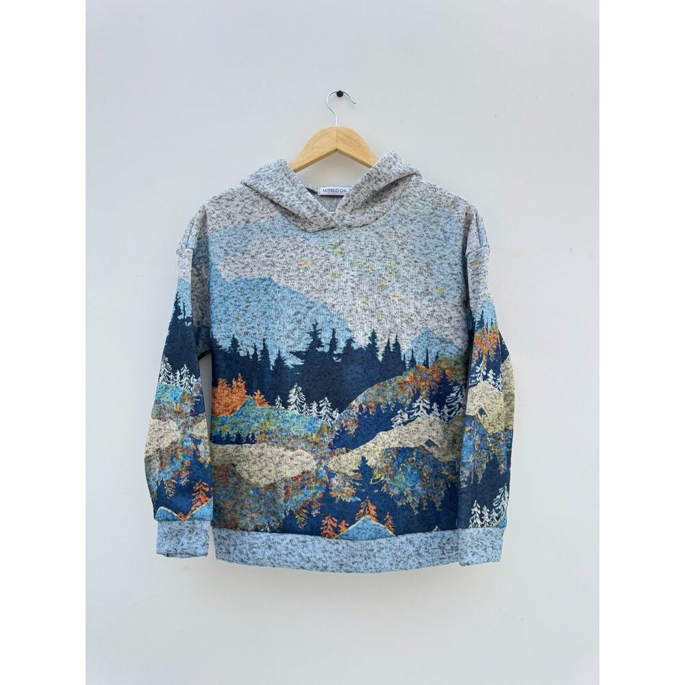 MISSLOOK Mountain Landscape Fleece Hoodie Sweatshirt Scenic Nature Small